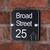 Image of Double Layer Acrylic House Sign - Rounded Square w/ House Design - Black