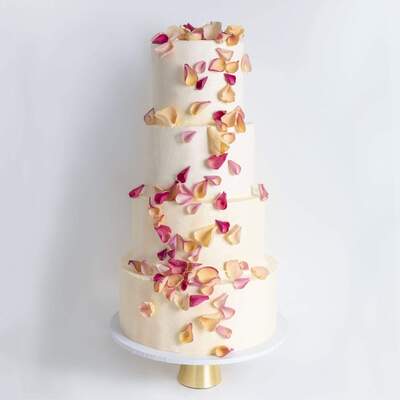 Four Tier Petals Rain Wedding Cake - Four Tier (12", 10", 8", 6")