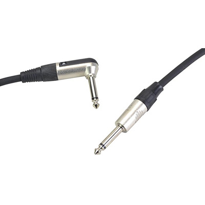 Guitar Lead Right Angle Jack to Straight Jack 3m Black