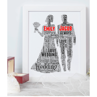 Personalised Wedding Couple Gift Word Art