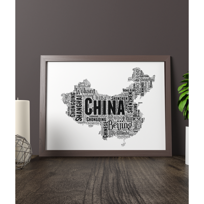 Personalised China Word Art Map