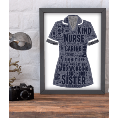 Sister Nurse Uniform Gift - Word Art Tunic Print