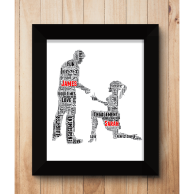 Woman Proposal - Personalised Word Art Engagement Gift