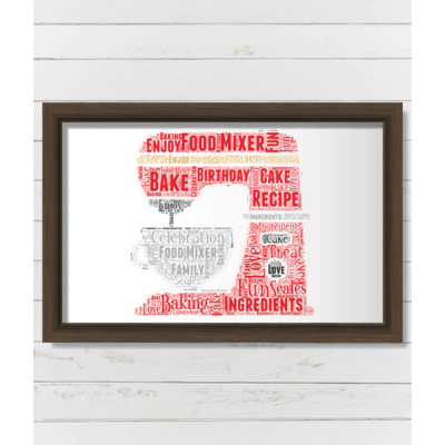 Personalised Chef Food Mixer Word Art - Baker Gift