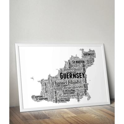 Personalised Guernsey Word Art Map