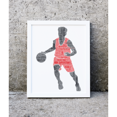 Personalised Basketball Player Word Art Gift