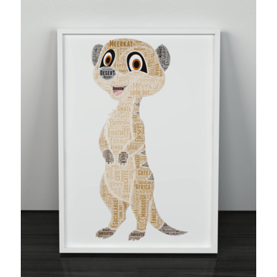 Personalised Meerkat Word Art Picture Print