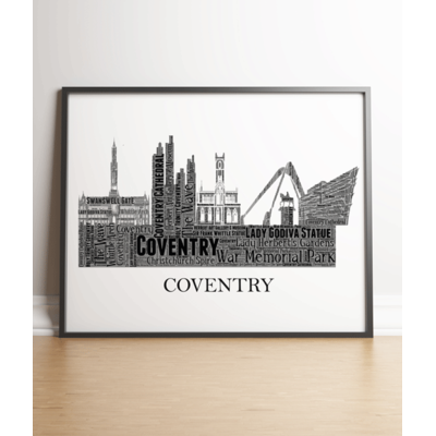 Personalised Coventry Skyline Word Art