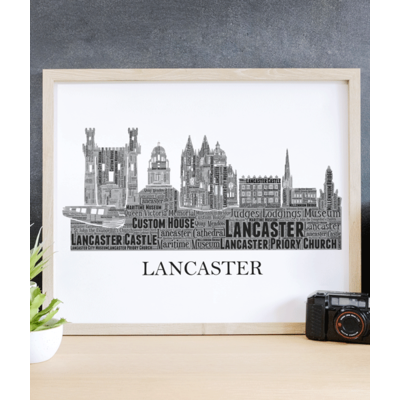 Personalised Lancaster Skyline Word Art