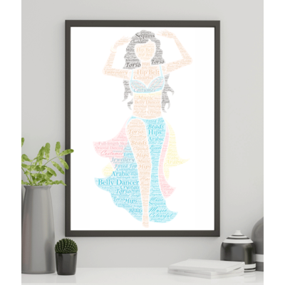 Female Belly Dancer - Personalised Word Art Gift