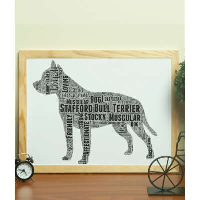Staffordshire Bull Terrier Word Art - Staffie Dog Lover Gift
