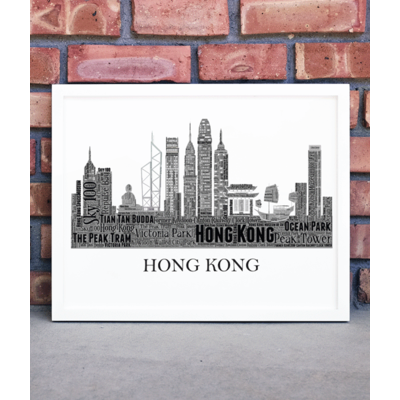Personalised Hong Kong Skyline Word Art