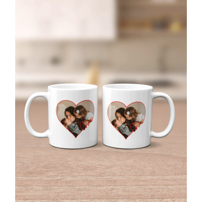 Personalised Heart Photo Mug