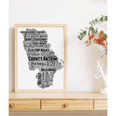 County Antrim - Personalised Word Art Map