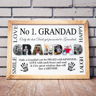 No 1 GRANDAD Personalised Photo Collage Frame Gift