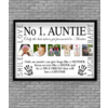 No 1 AUNTIE Personalised Photo Print Gift