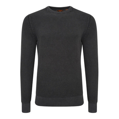 Superdry Academy Dyed Textured Jumper - Washed Carbon Black - XXL

