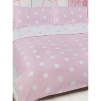 Pink And White Stars Junior Toddler Duvet Cover And Pillowcase Set