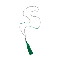 Image of Single Tassel Necklace - Emerald & Agate