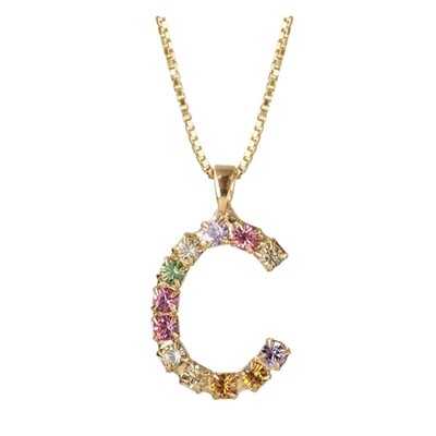 Initial C Letter Necklace - Gold