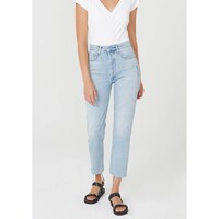 Image of Charlotte High Rise Straight Leg Cropped Raw Hem Jeans - Ever After