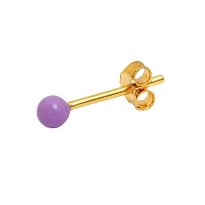Single Colour Ball Earring - Purple