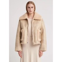 Image of Vera Faux Shearling Aviator Reversible Jacket - Butter