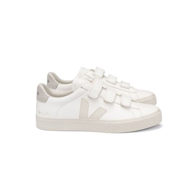 VEJA Recife Leather Trainers Extra White Pierre & Natural
