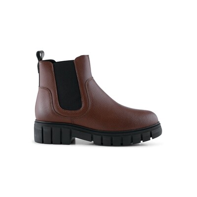 Rebel Chelsea Warm Leather Boots - Dark Brown