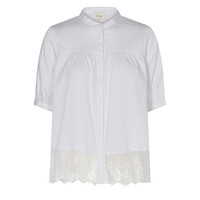Image of Isla Solid 34 Lace Blouse - L100 White