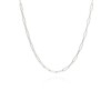 Elongated Box Chain Necklace - Silver