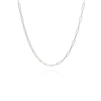 Image of Elongated Box Chain Necklace - Silver