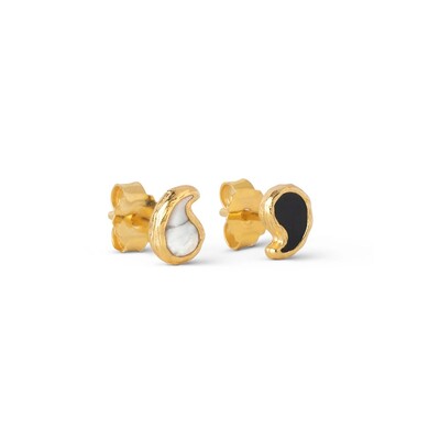 Simple Yin Yan Earrings - Gold