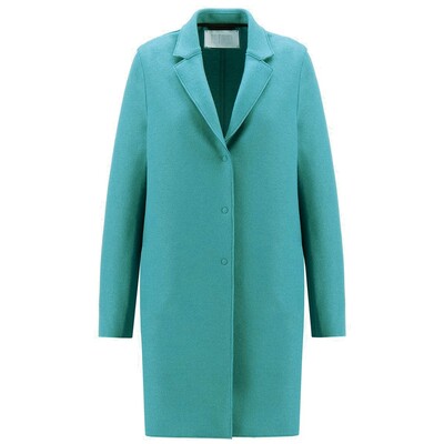 Cocoon Wool Coat - Anise Blue