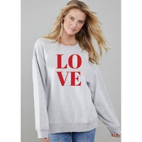 Image of Alexa Oversized Love Sweatshirt - Heather Grey
