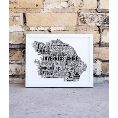 Inverness-shire - Personalised Word Art Map