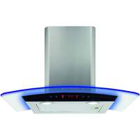 Image of CDA EKP60SS 60cm curved glass extractor with edge lighting Stainless Steel