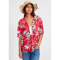 Image of Mare Silk Floral Shirt - Red Flower