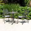 Alexander Rose Portofino Bistro 2 Seater Armchair Square Set, With Charcoal Stripe cushions