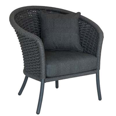 Alexander Rose Cordial Curved Top Lounge Chair - Grey, Kvadrat Stormk