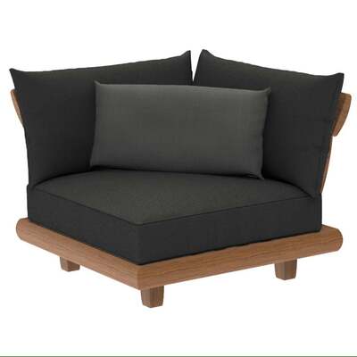 Alexander Rose Outdoor Sorrento Lounge Corner Modular Chair with Cushion, Kvadrat Stormk