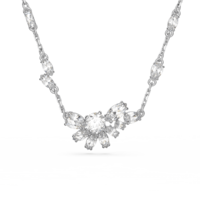 Image of Swarovski Gema pendant, Flower, White, Rhodium plated, 5644683