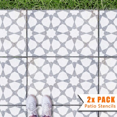 Amira Patio Stencil - Rectangle Slabs - 1.5x Large Pattern / 2 pack (2 stencils)