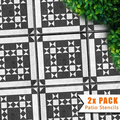 Westminster Patio Stencil - Square Slabs - 450mm - 4x Small Pattern / 2 pack (2 stencils)