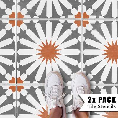 Midelt Tile Stencil - 8" (203mm) / 2 pack (2 stencils)