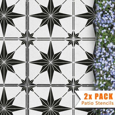 Zarzis Patio Stencil - Rectangle Slabs - 6x Small Pattern / 2 pack (2 stencils)
