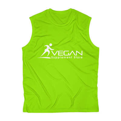 Vegan Supplement Store Men's Sleeveless Performance Tee, Lime Shock / 2XL