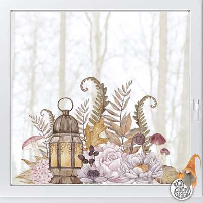 Autumn Flower Window Decal - 56 x 120 cm