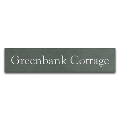 Green Smooth Slate House Sign - 45.5 x 10cm
