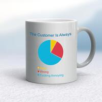The Customer is Always Mug – Silver, 10oz